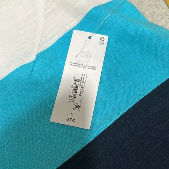 NWT Liz Claiborne Sleeveless Striped A-Line Dress size 8 - Picture 5 of 7